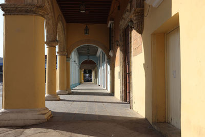 Empty corridor of historic building