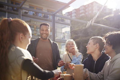 People having meal outdoor