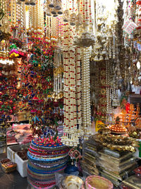 View of market stall in city