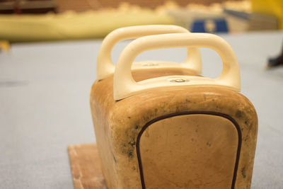 Close-up of coffee cup on table