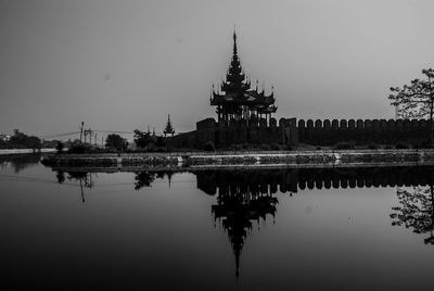 Reflection of temple in lake