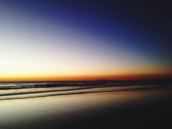 Scenic view of sea at sunset