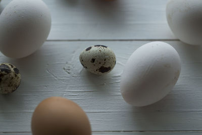 Close-up of egg in plate on table