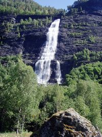 Scenic view of waterfall