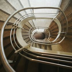 Directly above shot of spiral staircase