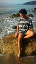 Portrait of boy on beach