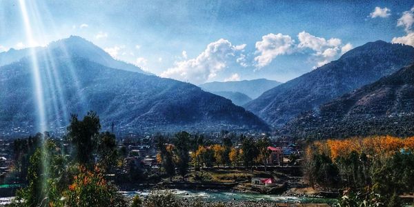 Scenic view of mountains against sky