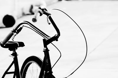 Low angle view of bicycle against sky