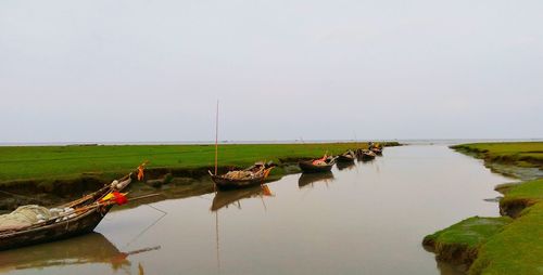 Scenic view of lake against clear sky