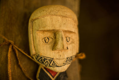 Close-up of wooden sculpture