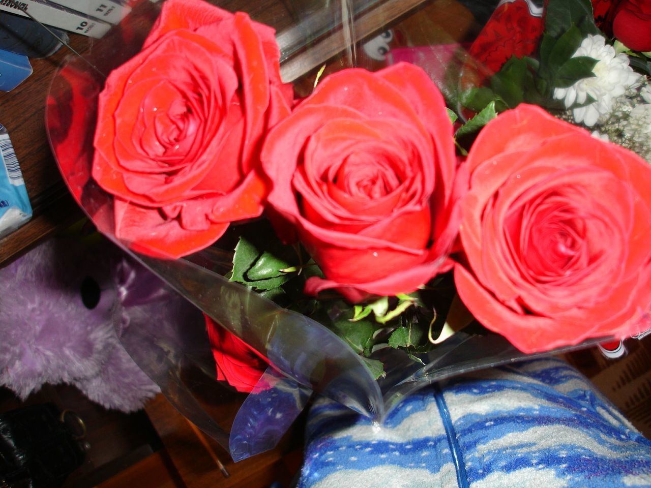 flower, rose - flower, petal, freshness, fragility, indoors, flower head, rose, beauty in nature, bouquet, vase, high angle view, close-up, pink color, nature, plant, leaf, red, growth, flower arrangement