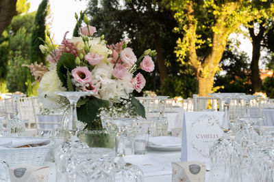 Flowers in vase on table