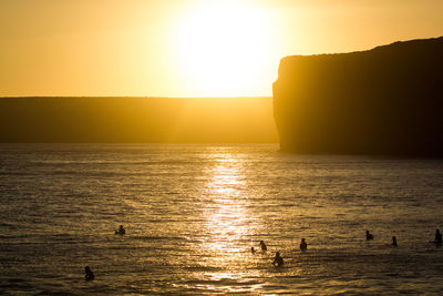 Scenic view of sea during sunset