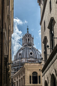 Summer daytime low angle view of the dome of saints luca and martina church building. rome, italy.