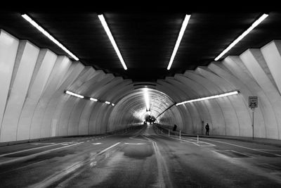 Empty road in tunnel