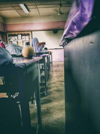 Rear view of people in restaurant