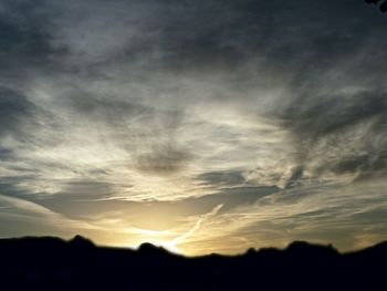 Silhouette of landscape at sunset