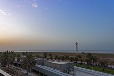 Scenic view of sea against sky at sunset