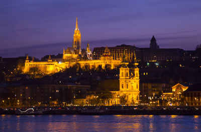 City lit up at night