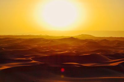 Scenic view of landscape against sky during sunset