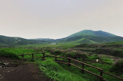 Scenic view of landscape against clear sky