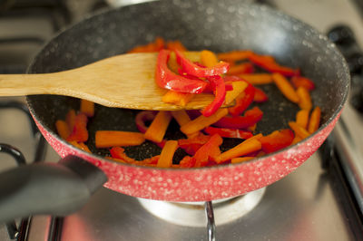 Close-up of food in pan