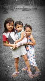 Full length portrait of cute girl