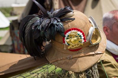 Old italian helmet. campaign of africa. bersaglieri.