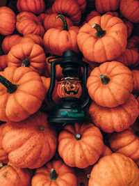 Full frame shot of pumpkins at market