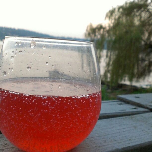 red, food and drink, close-up, focus on foreground, freshness, water, drink, wet, glass - material, transparent, refreshment, sky, no people, fruit, day, still life, outdoors, drop, healthy eating, drinking glass