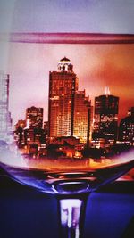 View of illuminated city