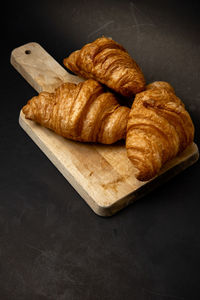 High angle view of bread on table