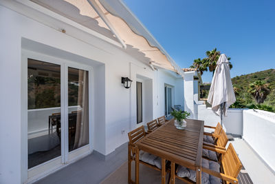 Built structures against clear sky