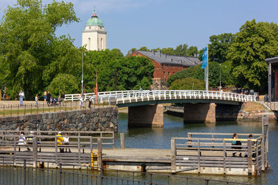 Bridge over river in city