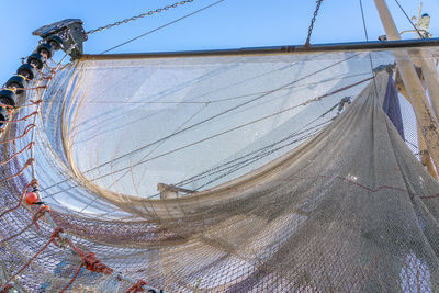 Low angle view of fishing net