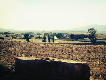 Scenic view of landscape against clear sky