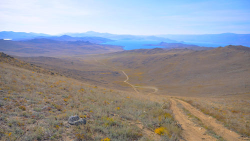 Scenic view of desert against sky