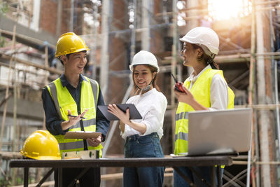 Engineer working at construction site