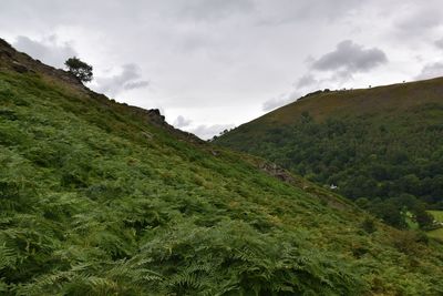 Scenic view of mountains against sky. llangollen. 