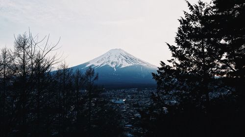 View of snowcapped mountain against sky