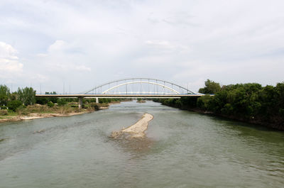 Bridge over river against sky