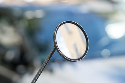 Close-up of eyeglasses on glass