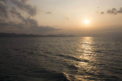 Scenic view of sea at sunset