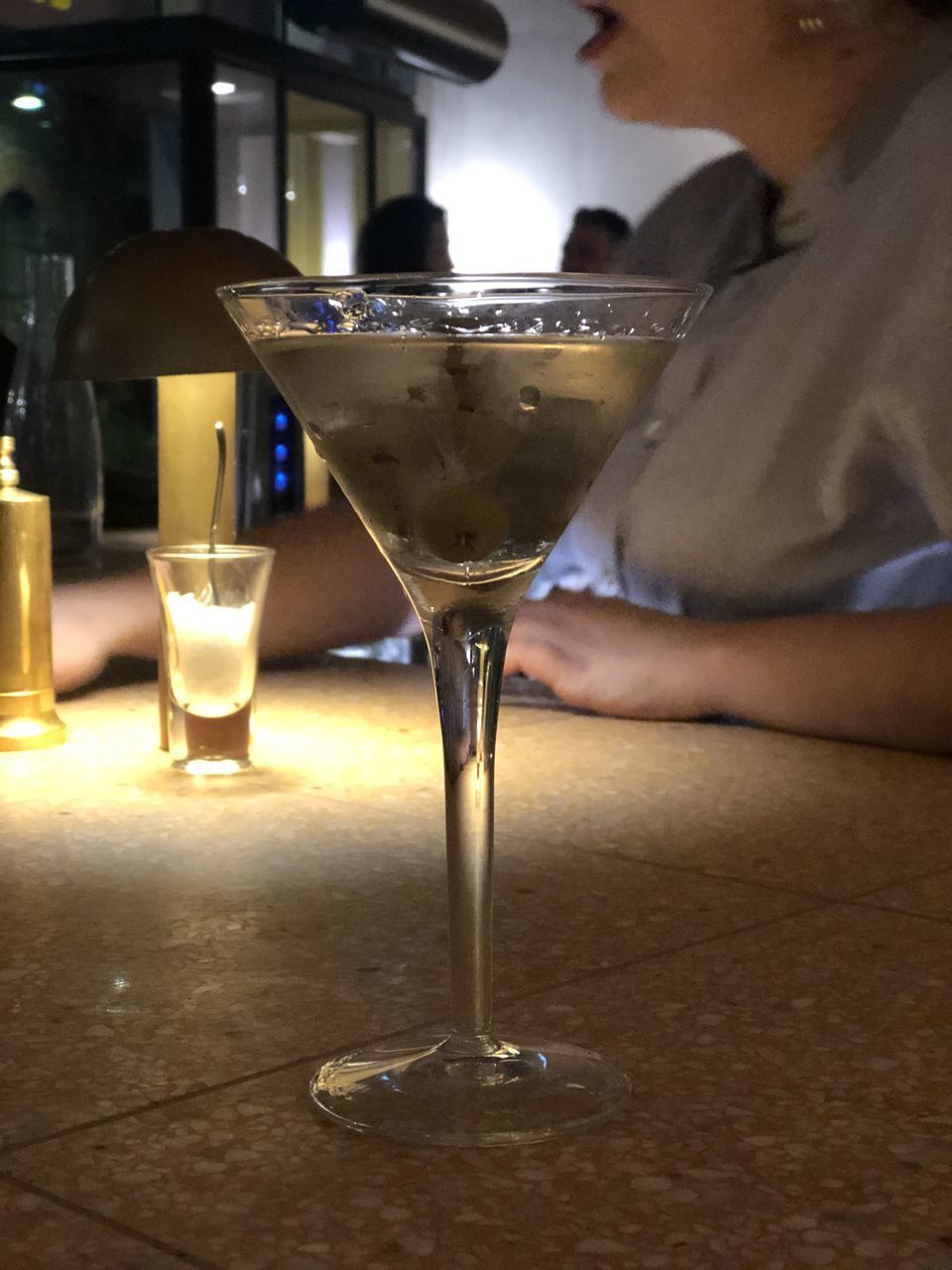 WINEGLASS ON TABLE IN RESTAURANT