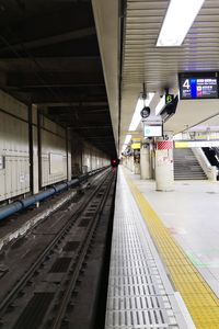 Empty railroad station platform