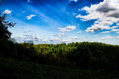 Scenic view of landscape against cloudy sky