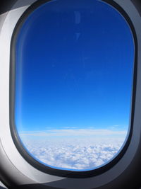 Cropped image of airplane window