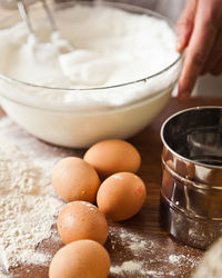 Close-up of woman preparing food