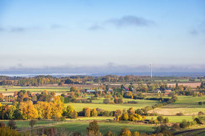 Beautiful countryside landscape view with autumn colors