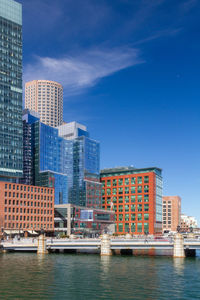 Modern buildings against sky in city